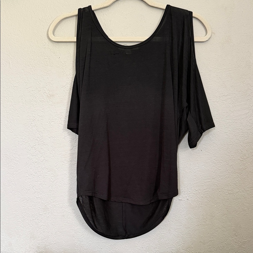 Green Envelope Black Short Sleeve Top